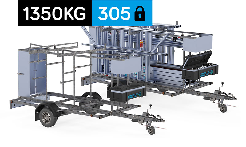 SCAFFOLD TRANSPORTER 1350KG/3.05 - PRZYCZEPA ZAMYKANA